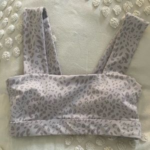 All Fenix Cheetah Dark Stone Sports Bra White Gray Size XS